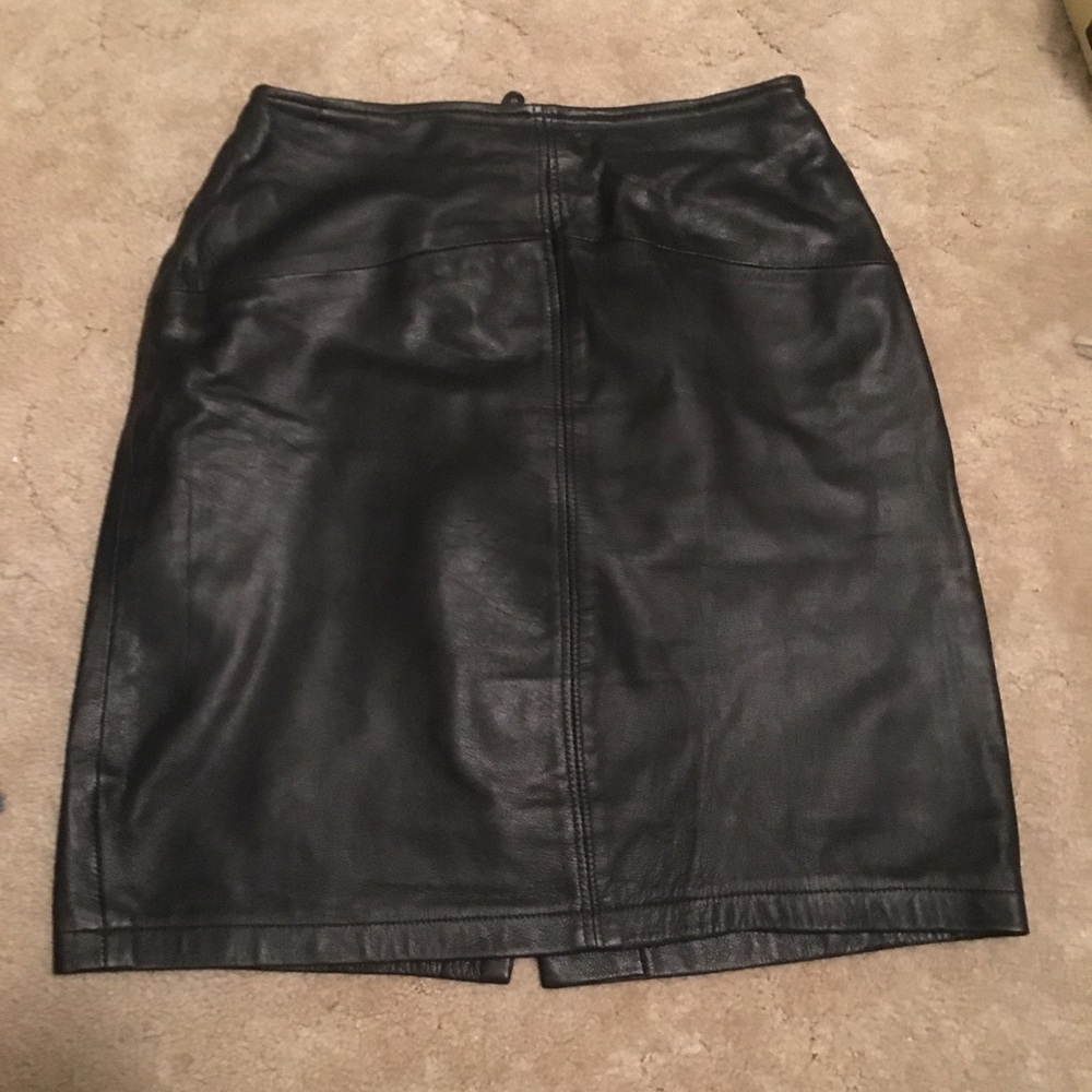 Vintage black leather skirt
